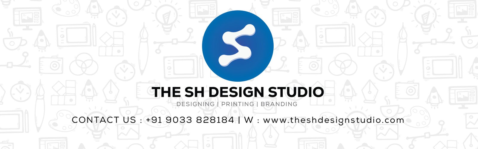 The SH Design Studio - Creative Graphic Designer workspace